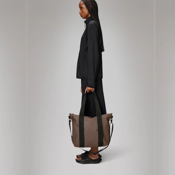 Rains Waterproof 2-Way Shoulder / Hand Tote Bag Mini W3 - Frame/Brown Colorway